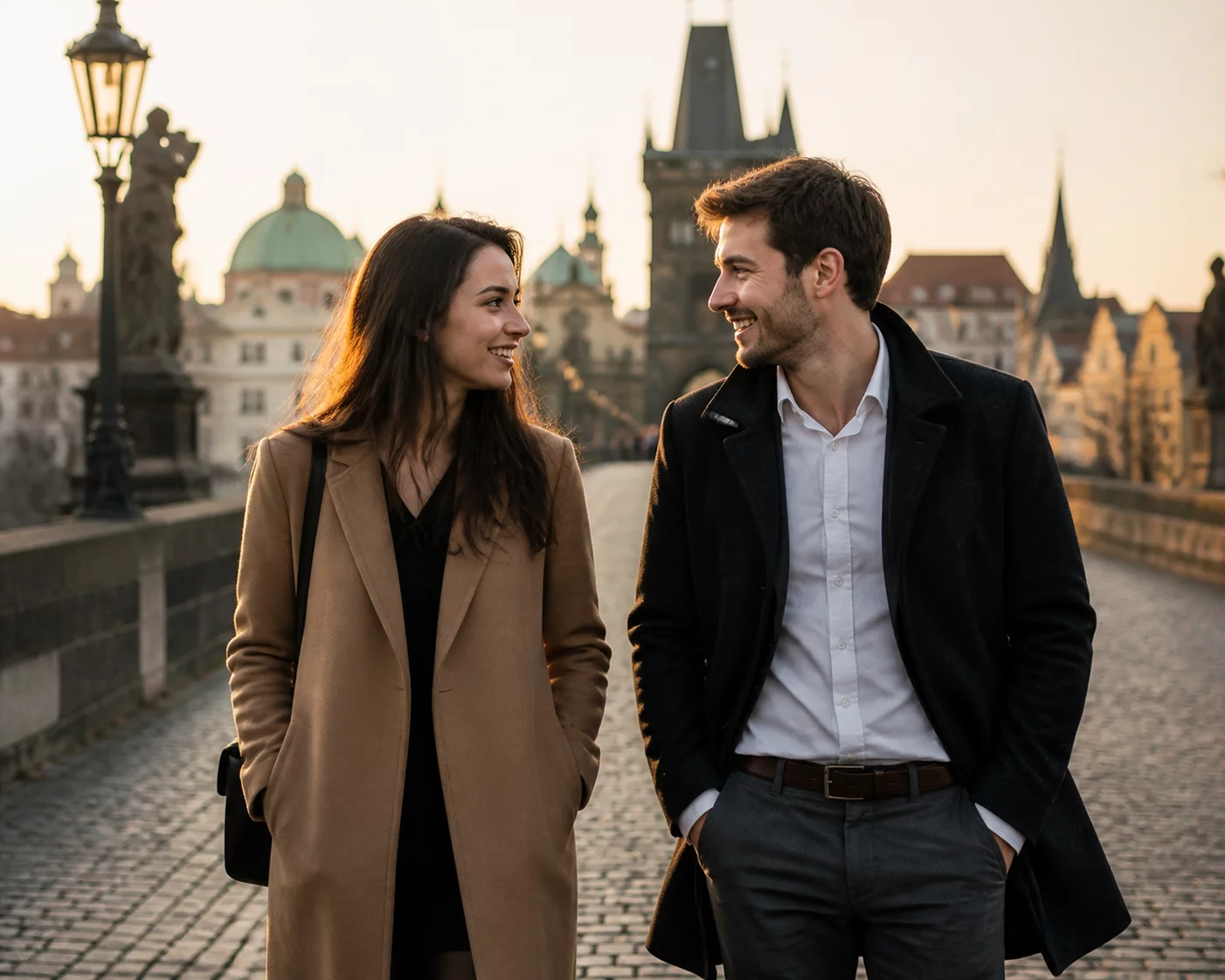 Couple sharing a genuine and heartfelt conversation outdoors